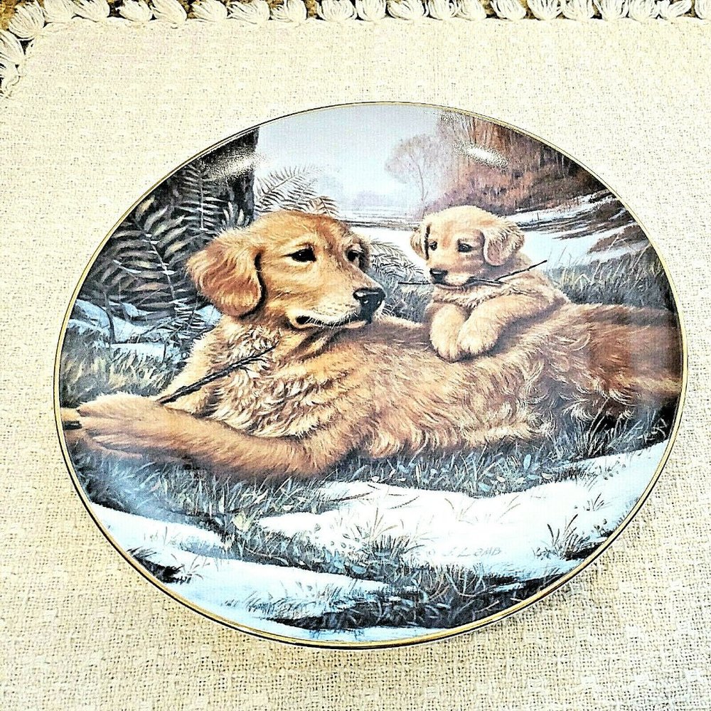 "Golden Moments" Collector Plate...A Sporting Generation Hamilton Dog/Puppy